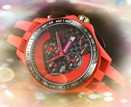 Iced Out Famous Sports Racing Car Watch Hip Hop Oak Thickness Rubber Strap Mens Calendar Quartz Movement Clock Business No-Mechanical All the Crime Super Watches