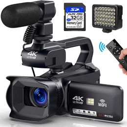 2023 CMOS 1300 Camcorder 4K Ultra HD 64MP Streaming Camera 40 inch Touch Screen Digital Video For Tiktok Live Broadcast 240106