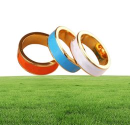 Classic Flower Letter Love Ring Gold Silver Rose Colours Stainless Steel Couple Rings Fashion Designs Women 5630876