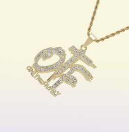 iced out only the family pendant necklace for men women luxury designer mens bling diamond letter pendants letters gold 7260662