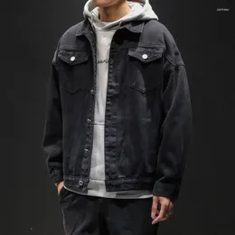 Men's Jackets Denim Jacket Mens Spring And Autumn Trend Casual Function Black Korean Version Japanese Workwear Top For Men