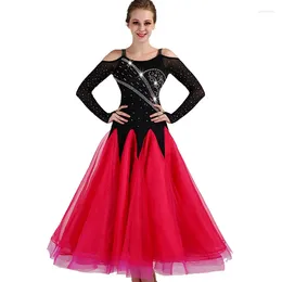 Stage Wear Ballroom Competition Dance Dresses Women 2024 Sexy Elegant Flamenco Dancing Skirt Black Colour Standard Dress