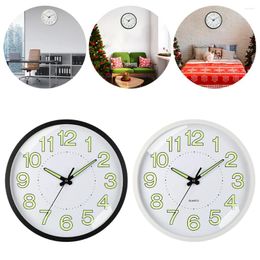 Wall Clocks 12inch Luminous Clock Non-Ticking Illuminated Energy-Absorbing Numerals&Hands Time For Bedroom Living Room