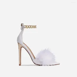 Dress Shoes 2024 Summer Fashion Pointed Closed Toe Heels Sexy Womans High Sandals Luxury Women Designers Female