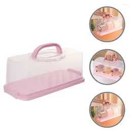 Storage Bottles Bread Container Carrier With Lid And Handle Cake Containers Airtight Rectangular Loaf Portable Keeper Clear Plastic