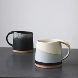 Mugs Stoare Mug 350ml/400ml Retro Pottery National Tide Black And White Latte Cup Coffee Chinese Style Terracotta