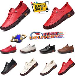 Women Loafers Pu Leather Shoes for Women Casual Ladies Non-Slip Comfortable Mother Shoes Fashion Sneakers