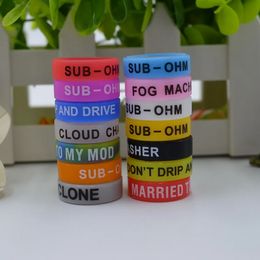 Silkprint Letter Colourful Silicone O Ring 23mmX7mmX1.5mm Electronics Decorated Rings Welcome Custom OEM band