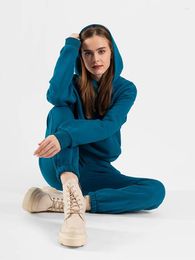 Women's Two Piece Pants Women Casual Plain Hoodie 2 Set Elegant Solid Tracksuit And Elastic Waist Suit Oversize Sweatshirt Sportwear Outfits