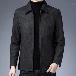 Men's Jackets Mens Coat Stuff Brand Casual Fashion Lapel Autumn Winter 2024 Men Clothing Solid High Quality Classic