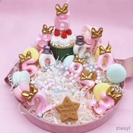 Candles Cute Bowknot Birthday Number Candle Princess Prince 0-9 Number Candles Cake Decor Digital Candle Topper Cupcake Party Candles