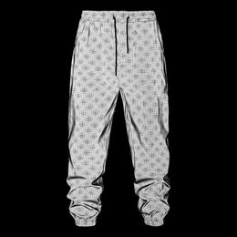 Men's Pants Mens Plaid Reflective Pants Casual Night Jogger Hip Hop Fluorescent Dance Party Sweatpants Festival Rave Night Sport Trousers YQ240108