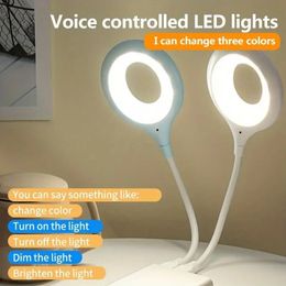 1pc Eye Protection LED Night Light, Intelligent Voice Control Small Night Light, USB Switchless Intelligent Voice Control Tricolour Light