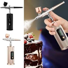Handheld Airbrush Portable Cordless Airbrush Kit Rechargeable Airbrush with Compressor for Painting Tattoos Nail Art Cosmetics 240108