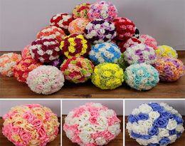 New 151720CM Wedding silk Pomander Kissing Ball flower ball decorate flower artificial flower for wedding garden market decorati3680639