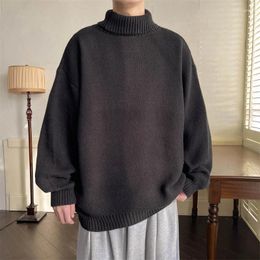 Men's Sweaters 2024 Knitted Cashmere Sweater Wool Turtleneck Long-Sleeve Thick Pullover Winter Autumn Male Jumpers Clothing D77