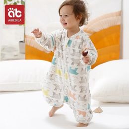 Aibedila baby sovsäck för spädbarn antibakteriell konstant temperatur delad ben vinter sovsängar mamma barn 240108