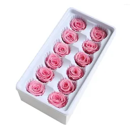 Decorative Flowers 12pcs Artificial Rose Flower DIY Wedding Accessories Make Bridal Hair Clips Headbands Dress Light