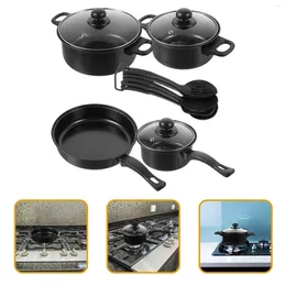Pans 7 Pcs Seven-piece Set Of Pots And Cast Iron Non Stick Frying Induction Cooker Travel Skillet