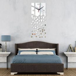 Clocks Wholesale promotion modern wall clocks mirror design real diy watch 3d crystal clock sticker living room decor free shipping