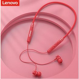 Earphones Lenovo Bluetooth Headphones Wireless Neckband Sports Earphone Waterproof Sport Earbuds Noise Cancelling Dual Mic Inear Earbuds