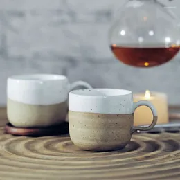 Mugs 225ML Nordic Art Retro Frosted Ceramic Coffee Cup Single Modern Household Stoare Mug American Office Afternoon Tea Set