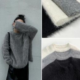 Women's Sweaters 2024 Autumn Style Alpaca Blend Warm And Furry Round Neck Knitted Sweater