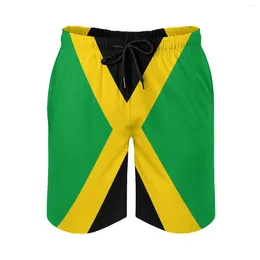 Men's Shorts Jamaica Flag Anime CausalGraphic Cool Adjustable Drawstring Breathable Quick Dry Beach Pantsbasketball Loose Elastic Hawaii