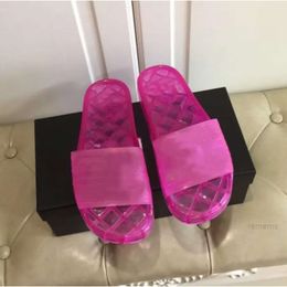 Transparent Diamond Sole Women Men Slippers Designer Sandal Clear Jelly Slides Summer Beach Shoes Platform Mules Slip On Slider Flip Flops Pool Slide