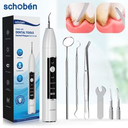 Schoben Ultrasonic Dental Scaler For Teeth Tartar Stain Tooth Calculus Remover Electric Sonic Teeth Plaque Cleaner Stone Removal 240108