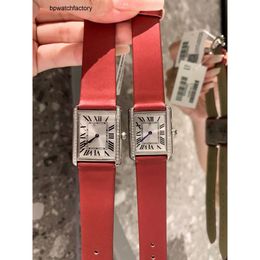 Tanks wrist women Luxury womens watches for quartz Diamond Milk white dial Satin silk strap Crystal Mirror square face watches ladies elegant gift