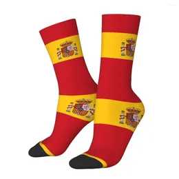 Men's Socks Spanish Flag Gifts Harajuku Super Soft Stockings All Season Long Accessories For Man's Woman's Christmas