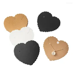 Jewelry Pouches 50pcs Paper 7.2x7.7cm Heart Shape Necklace Display Card For DIY Bracelets Earrings Packaging Supplies Small Businesses