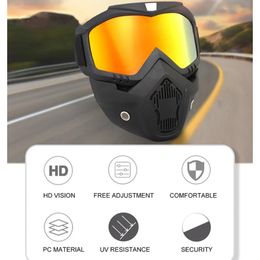 Sunglasses Motocross Goggles Outdoor Cycling Riding Skiing Windproof Goggles Eyewear with Mask UV Protection Motorcycle Sunglasses Masks