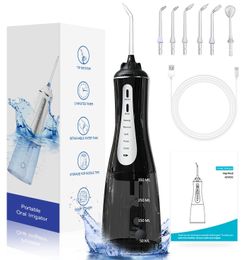 Oral Irrigator 350ML Water Tank Water Flosser 5 Modes Portable Dental Water Jet Teeth Cleaner USB Charge Waterproof Oral Cleaner 240108