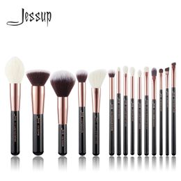 Brushes Jessup Professional Makeup Brushes 15pcs Make Up Brush Set Cosmetics Foundation Powder Definer Shader Liner Rose Gold / Black