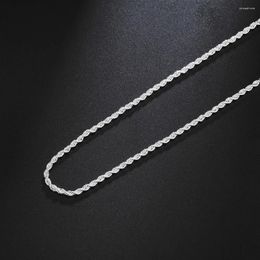 Pendants Korean 2MM Twisted Rope Chain 925 Sterling Silver Necklace For Women Mens Fashion Luxury Party Wedding Accessories Jewellery Gift