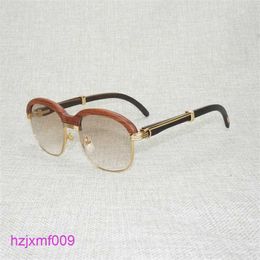 5til Sunglasses Trend Designer Vintage Wood Women Wrap Style Gafas Men for Outdoor Round Clear Glass Frame Shades Eyewearkajia 2023