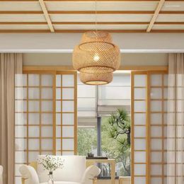 Pendant Lamps Rattan Lamp Wicker Bamboo Made Modern Smart Indoor Iron Creativity Chandelier