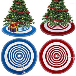 Carpets 48 Inch Christmas Tree Skirt Stripe Ornament Carpet Floor Mat Base Cover Xmas Year Party Decoration