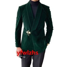 Wedding Tuxedos Velveteen Mens Suit Shawl Lapel Formal Business Mens Jacket Blazer Groom Tuxedo Coat Pants 215111511