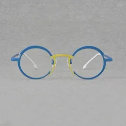 Sunglasses Frames Two-color Pure Titanium Round Glasses Suitable For Men And Women Personality Ultralight Optical Frame Myopia Prescription