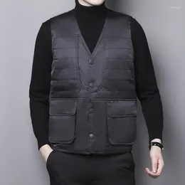 Men's Vests Autumn And Winter Outdoor Sports Thickened Middle-aged Black Vest