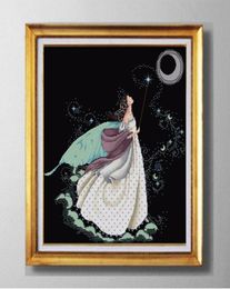 Full moon full stitch fairy DIY Western handmade Cross Stitch Needlework Sets embroider Counted Print on canvas DMC 11CT 14CT3722508