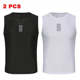 Rsantce 2 PCS Men Summer Cycling Undershirt Tops MTB Bike Base Layer Vest Outdoor Bicycle Clothing Underwear Uniform 240108