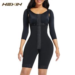 Body Shaper Fajas Colombianas Women Corset Slimming Shapewear Long Sleeve Bodysuit Arm Shaper Waist Trainer Butt Lifter Corset 240106