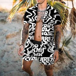Men's Tracksuits Fashion Hawaii 2Pcs Set Shirt Beach Style Men 3D Print Holiday Trend Suit Collar Short Sleeve Hawaiion Pants Clothes