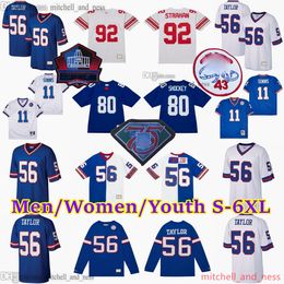 Custom S-6XL Classic Vintage Football 11 Phil Simms Jersey Throwback 1925-1999 Stitch 53 Harry Carson 56 Lawrence Taylor 58 Carl Banks 89 Mark Bavaro 10 Eli Manning