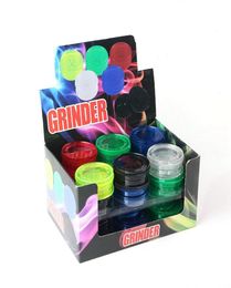 Plastic Magnetic Herb Tobacco Grinder Smoking Crusher 60 mm 3 Layers Assorted Colours 24 pcsbox Smoking Accessories9002408