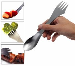 Knife fork spoon 3 in 1 tableware spork stainless steel utensil combo Kitchen outdoor picnic cutlery scoopknifefork set2360531